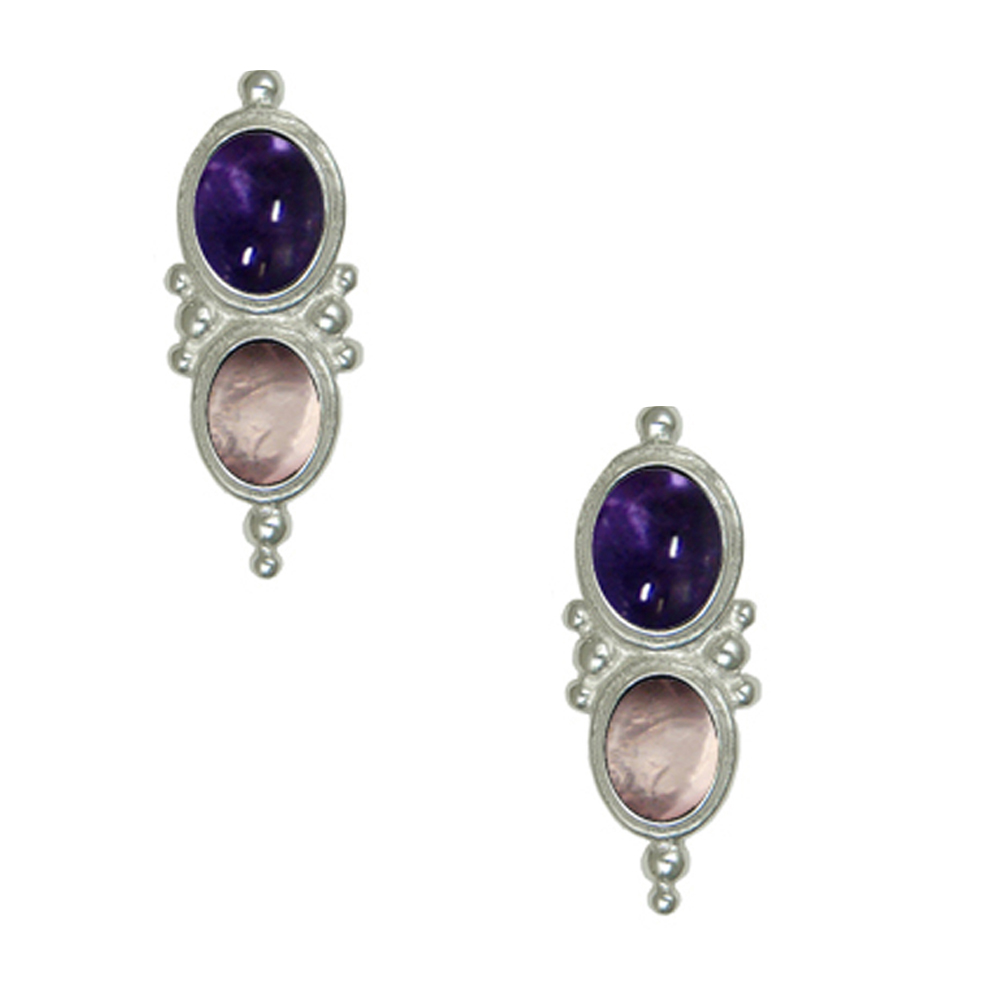 Sterling Silver Drop Dangle Earrings With Iolite